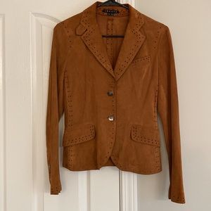 Theory Brown Leather Blazer
